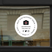Social Media Window Cling Sign | Love Snap Share