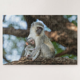 Social Monkey – African Animal Photo Jigsaw Puzzle