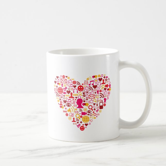 Social Network Heart Coffee Mug (Right)