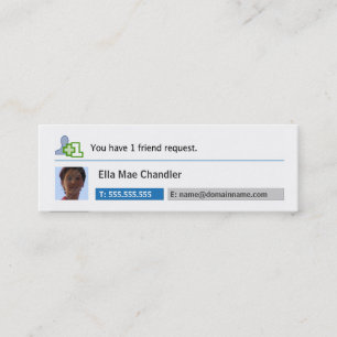 Social Networking - You Have 1 Friend Request Mini Business Card