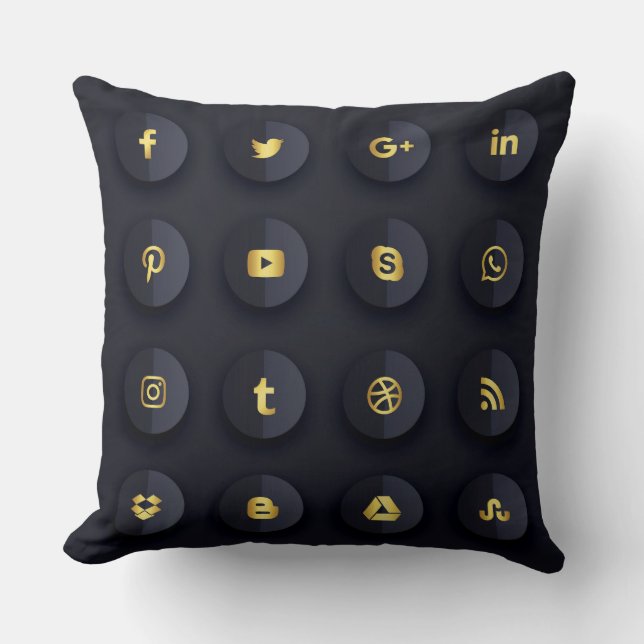 Social Networks Decorative Pillow (Front)