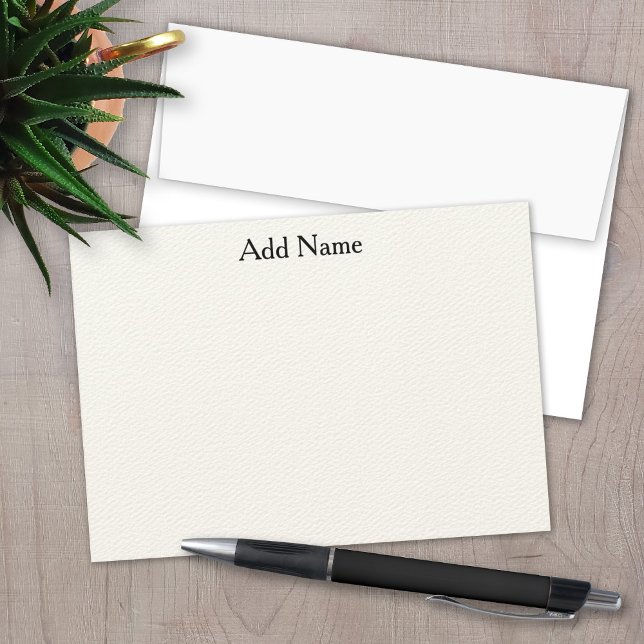 Social Notecard with Professional Name (Modern, minimal design with only a name at the top. )