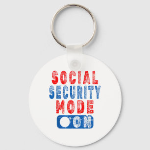 Social Security Mode On - Senior Citizen Humour _1 Key Ring