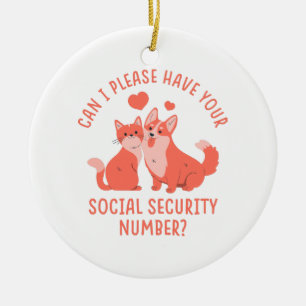  Social Security Number Ceramic Tree Decoration
