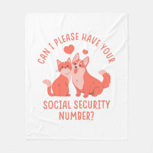 Social Security Number Fleece Blanket