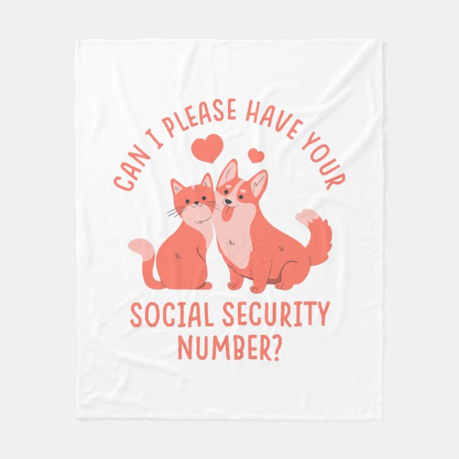  Social Security Number Fleece Blanket (Front)