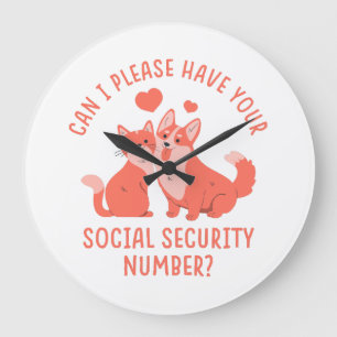 Social Security Number Large Clock