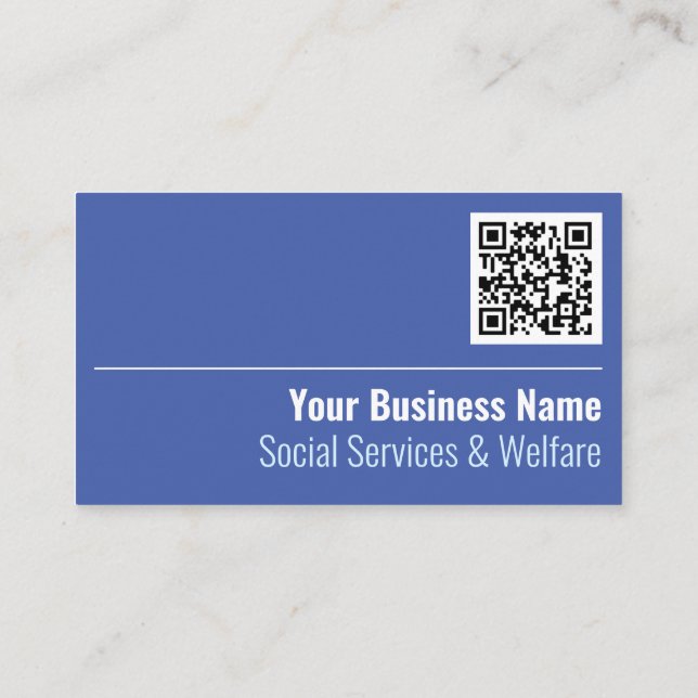 Social Services & Welfare QR Code Business Card (Back)