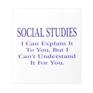 Social Studies ... Explain Not Understand Notepad