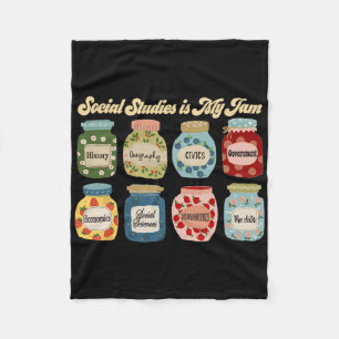 Social Studies Is My Jam History Teacher Back To S Fleece Blanket