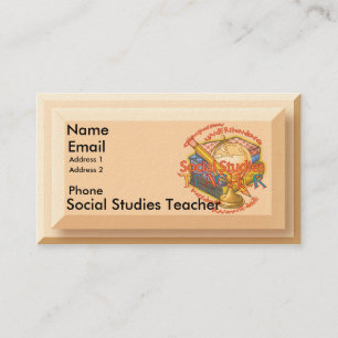 Social Studies Teacher Motto Business Card