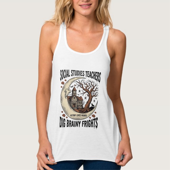 Social Studies Teacher Shirt Spooky Brainy Frights (Front)