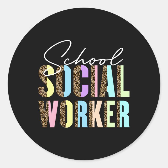 Social Work Back To School Day Social School Worke Classic Round Sticker (Front)
