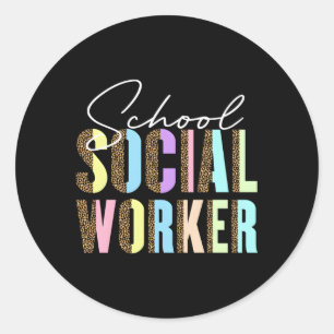 Social Work Back To School Day Social School Worke Classic Round Sticker