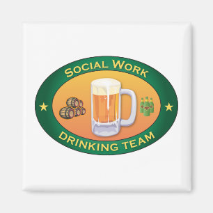 Social Work Drinking Team Magnet