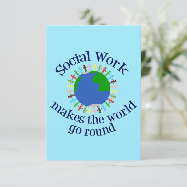 Social Work Inspirational Quote World Card (Standing Front)