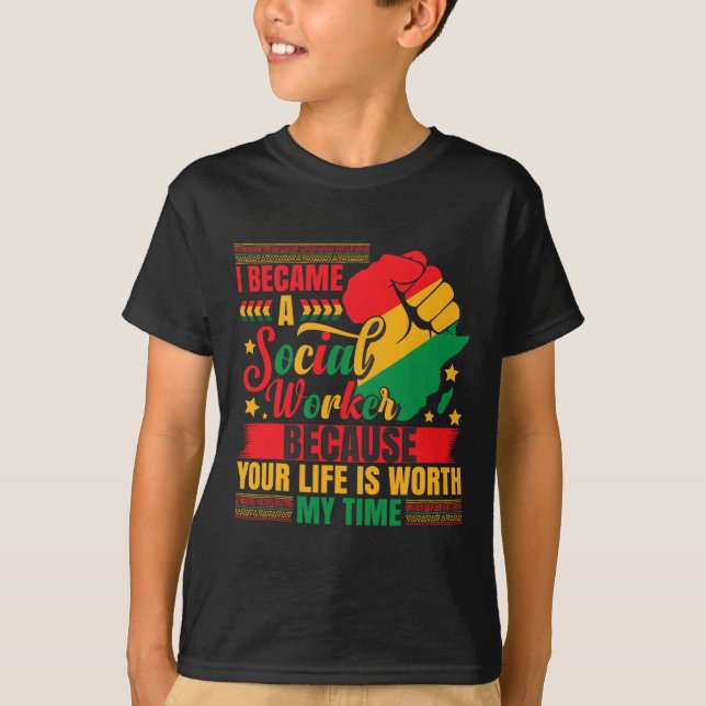 Social Work Juneteenth Black History Social Worker T-Shirt (Front)