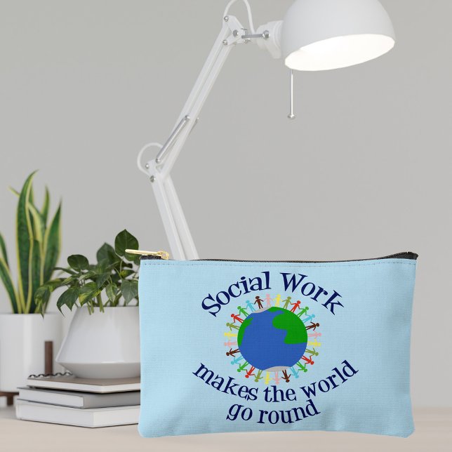 Social Work Makes The World Go Round Accessory Pouch (Creator Uploaded)