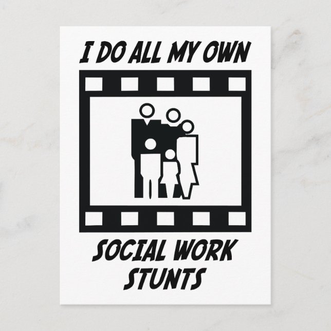 Social Work Stunts Postcard (Front)