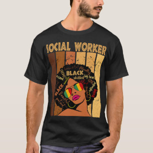 Social Worker Afro African American Black History T-Shirt