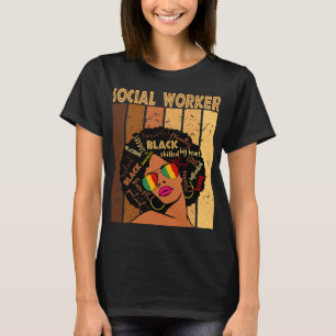 Social Worker Afro African American Black History  T-Shirt