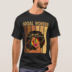 Social Worker Afro African American Black History  T-Shirt