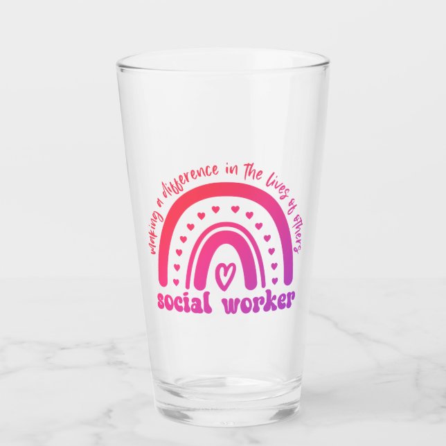 Social Worker Appreciation and Graduation Glass (Front)