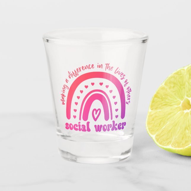 Social Worker Appreciation and Graduation Shot Glass (Front)