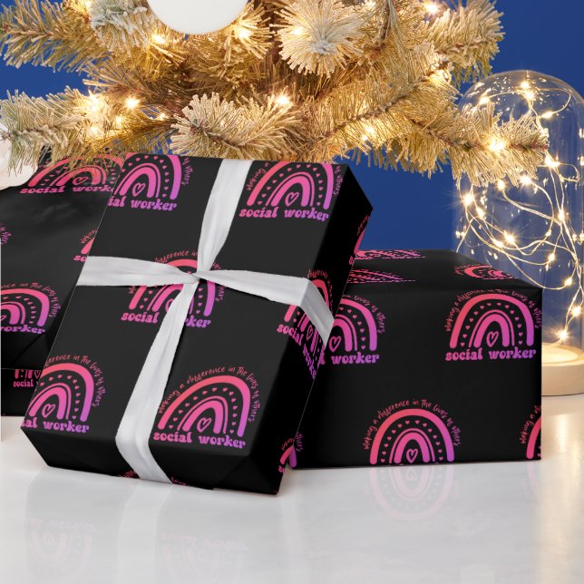 Social Worker Appreciation and Graduation Wrapping Paper (Holidays)