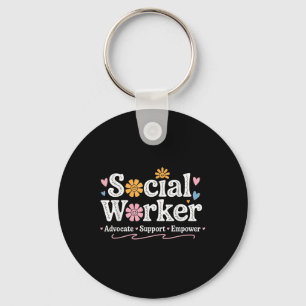 Social Worker Appreciation Flower Social Work Mont Key Ring