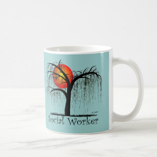 Social Worker Artsy Tree Gifts Coffee Mug (Right)