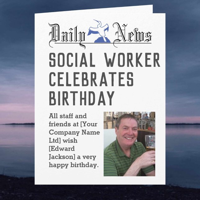 Social Worker Birthday Card to Personalize (Creator Uploaded)