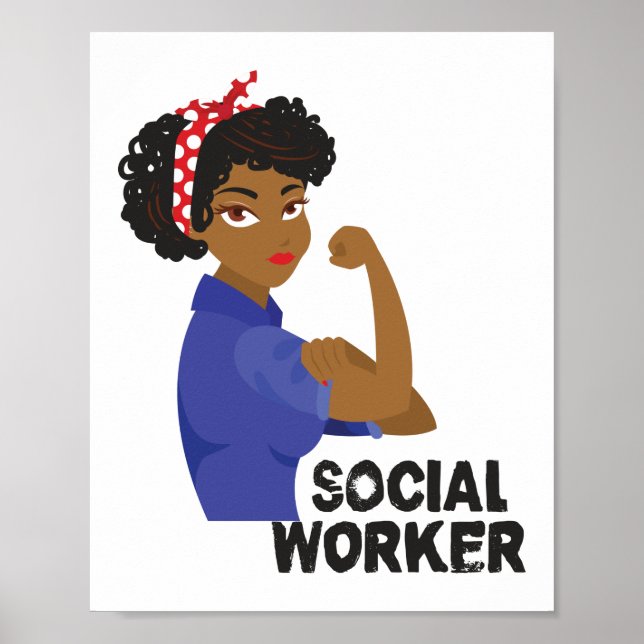 Social Worker Black Rosie The Riveter Poster (Front)