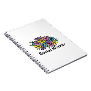 Social Worker Blooms Spiral Notebook