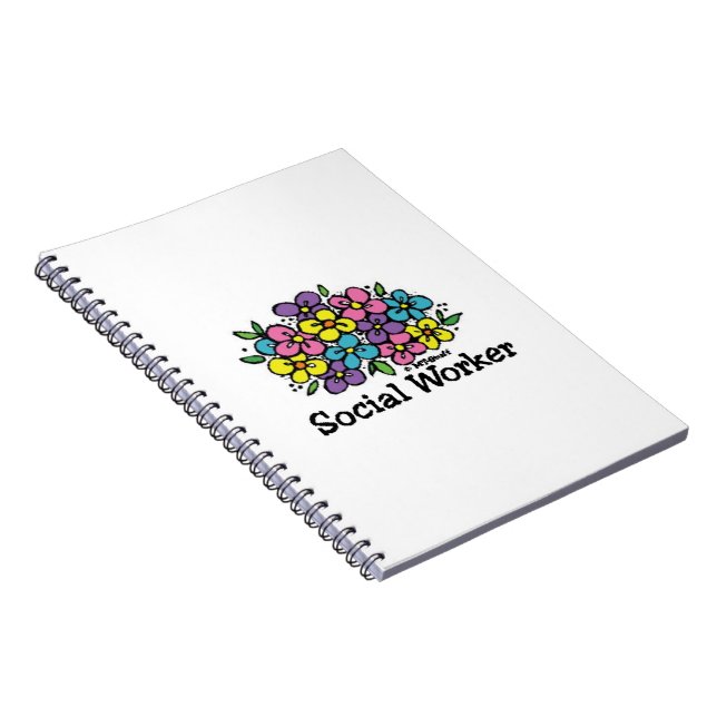 Social Worker Blooms Spiral Notebook (Right Side)