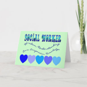 Social Worker BLUE HEARTS Card