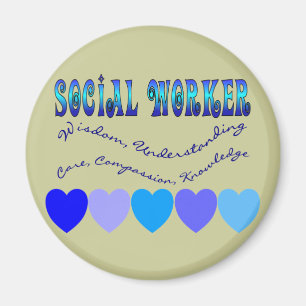 Social Worker BLUE HEARTS Magnet