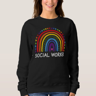 Social Worker Boho Rainbow Back To School Apprecia Sweatshirt