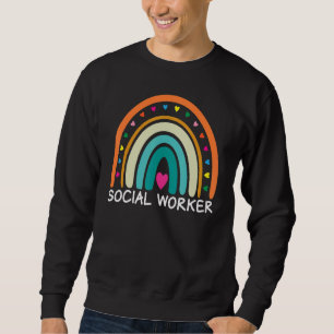 Social Worker Boho Rainbow Back To School Apprecia Sweatshirt