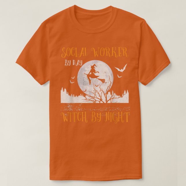 Social Worker By Day Witch By Night Women Hallowee T-Shirt (Design Front)