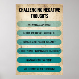 Social Worker Challenging Negative Thoughts Poster