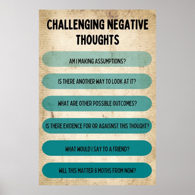 Social Worker Challenging Negative Thoughts Poster (Front)