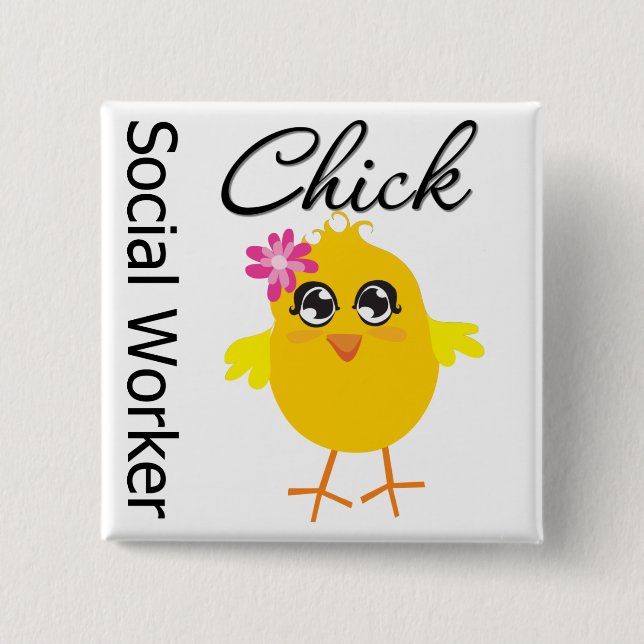 Social Worker Chick 15 Cm Square Badge (Front)