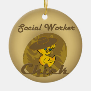 Social Worker Chick #6 Ceramic Tree Decoration