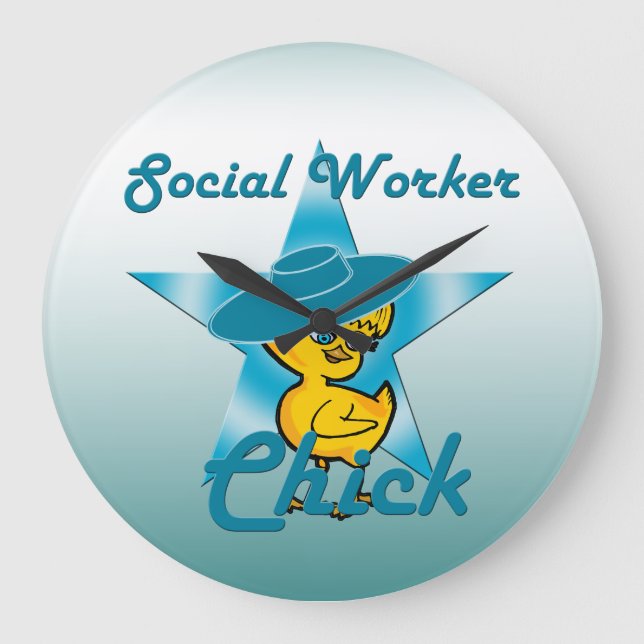 Social Worker Chick #7 Large Clock (Front)
