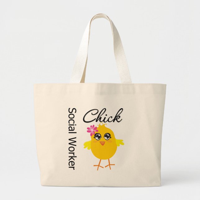 Social Worker Chick Large Tote Bag (Front)