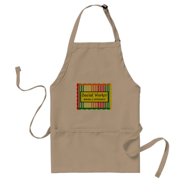 Social Worker Citrus Stripes Standard Apron (Front)