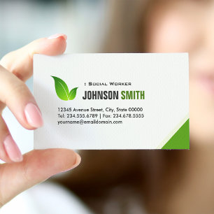 Social Worker - Elegant Modern Green Business Card