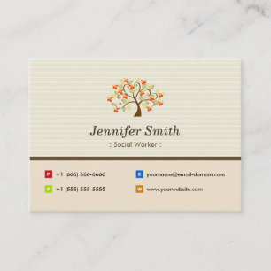 Social Worker - Elegant Tree Symbol Business Card