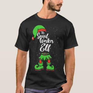 Social Worker Elf Matching Family Christmas Pajama T-Shirt